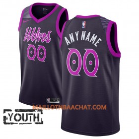 Maillot NBA Minnesota Timberwolves Personnalisable 2018-19 Nike City Edition Violet Swingman - Enfant